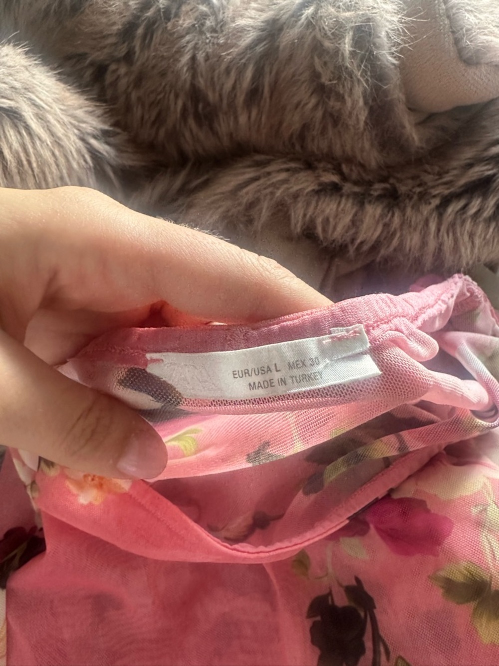 Zara Pink Sheer Floral Maxi Skirt - Picture 4 of 5